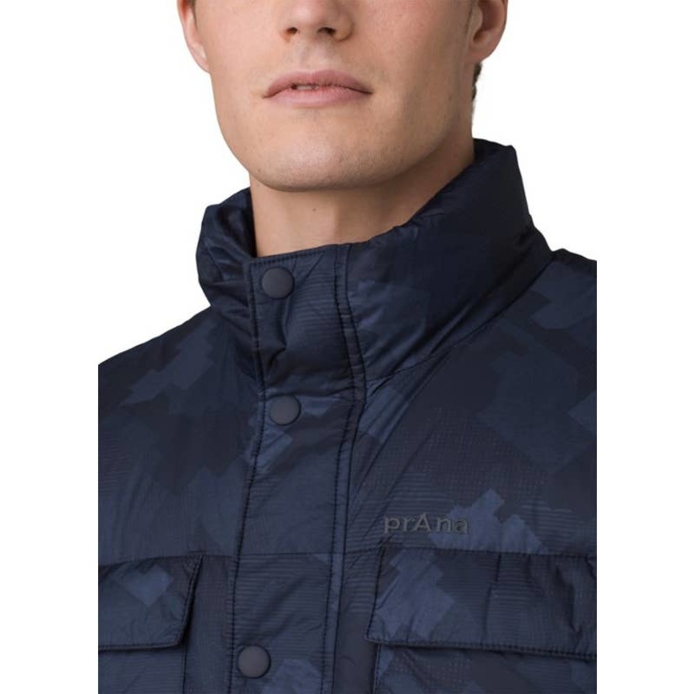 NWT prAna Red Slate Vest in Nautical Camo Large Navy Quilted Pockets #A1086 - Picture 3 of 16